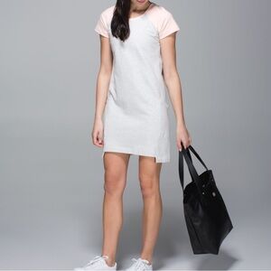 Lululemon | Cut Above Short Sleeve Dress W8561S Heathered White/Butter Pink (4)